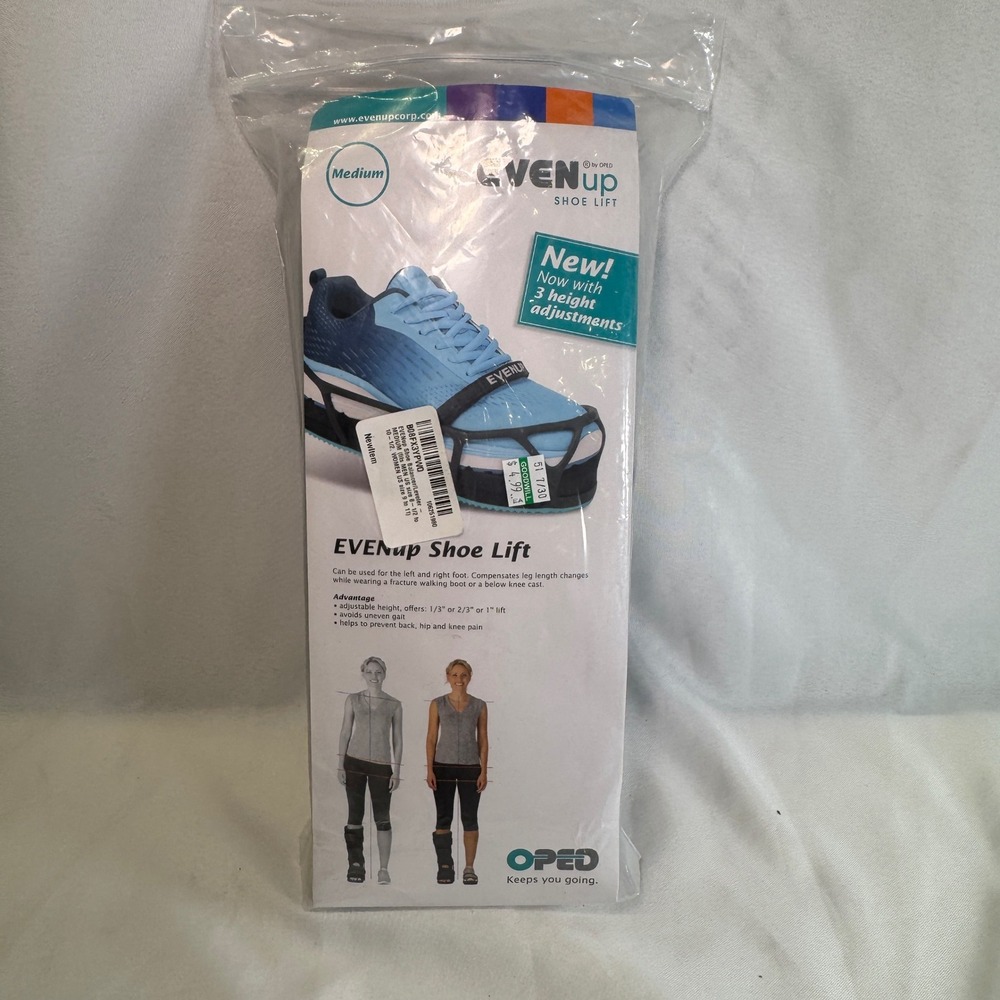 EVENup Shoe Lift by OPED Medium Leg Length Balancer for Walking Boot Cast Black